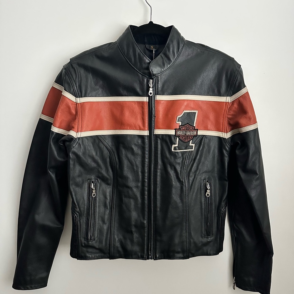 HARLEY-DAVIDSON Vintage Victory Lane Leather Jacket Women’s Size Small